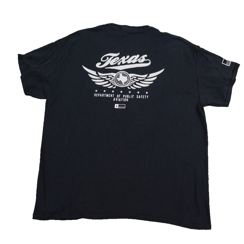 Texas Department Of Public Safety Aviation T-Shirt XL Black Double Sided‎ Print